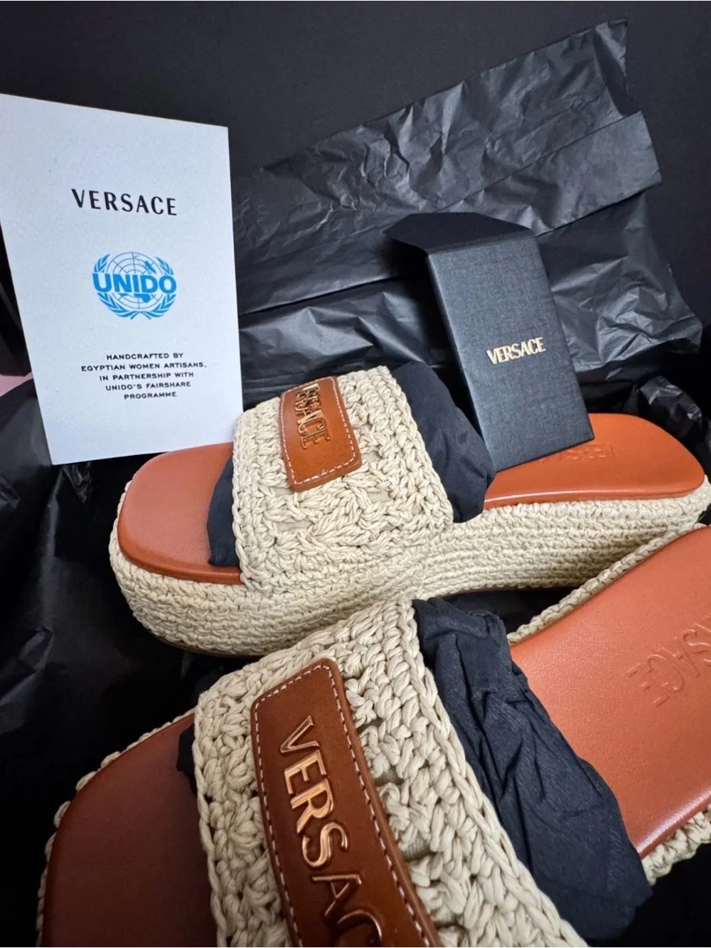 Versace 55MM  Espadrille Mules womens size 38/US 8